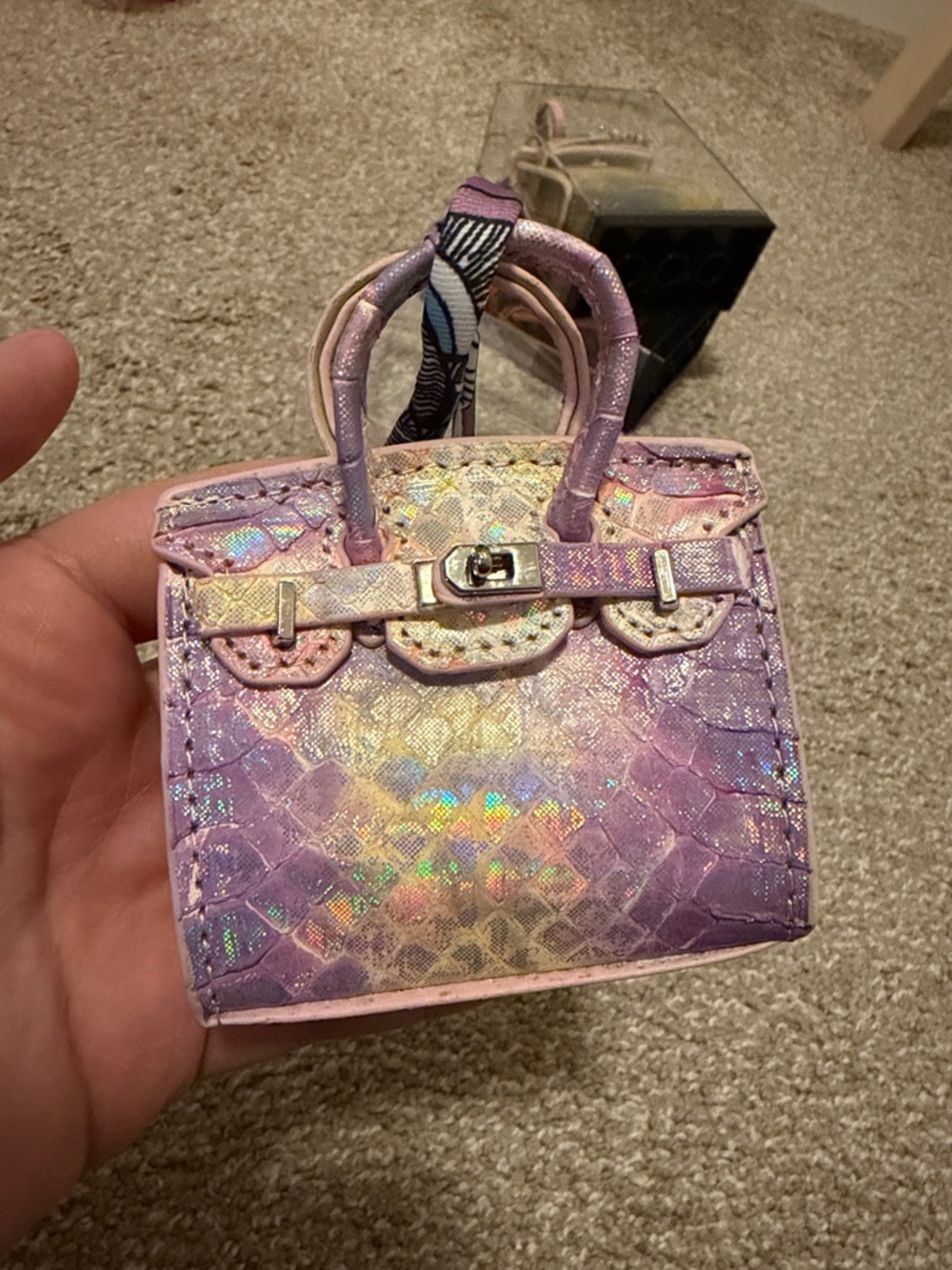 Luxury Micro Mini Bag Charm Keychain Pouch, her*mes Birkin